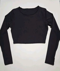 Lululemon Wundertrain Langarm schwarz kurzes Oberteil Größe 10 38 Zoll Brustumfang - Bild 1 von 10