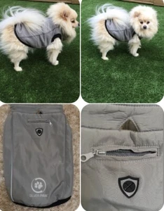 NEW GREY Water resistant RAIN COAT PUPPY SMALL DOG - Picture 1 of 7