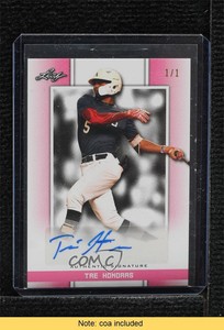 2019 Leaf Perfect Game National Showcase Pink Proof 1/1 Tre Hondras Auto s5q