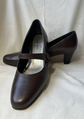 Zapatos de salón Mary Jane vintage Ros Hommerson de cuero marrón para mujer talla 7,5N Foto 1 de 4