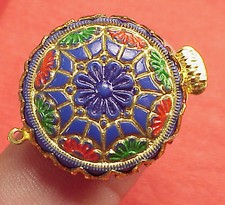 Vintage 25mm Necklace Clasp Connector Blue Egyptian Indian Mosaic Gypsy Bead