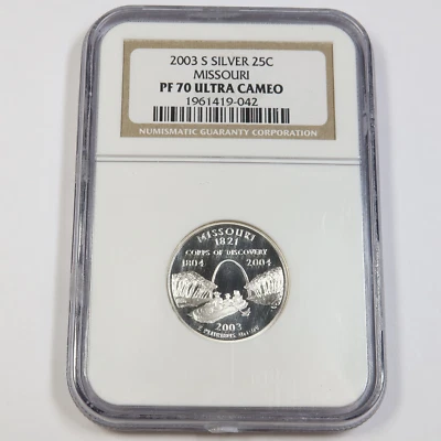 2003 S NGC PF70 UCAM | Silver MISSOURI Quarter - 25c US Coin #43243A - Image 1 of 2