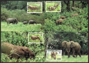 Gabon 1988 Maxi Cards, African Forest Elephant, Wild Animals
