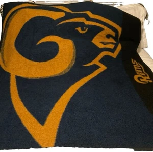 Biederlack  St Louis Rams Blanket Throw NFL Football Fleece Acrylic 54x48” Vtg - Picture 1 of 14