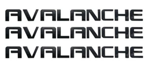 3Pc Avalanche Door / Tailgate Badge 3D Logo Emblem Truck OEM Black Glossy - Picture 1 of 7
