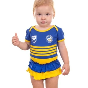 PARRAMATTA EELS NRL GIRLS FOOTYSUIT TUTU FRILL SKIRT BABY INFANT - Picture 1 of 2
