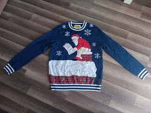 Tipsy Elves Sweater Mens L size Christmas Holiday Sweater Santa Claus Chimney - Picture 1 of 15