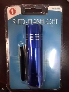 Mini 9 LED Bright Pocket Flashlight Blue Metal Emergency Camping - Picture 1 of 2