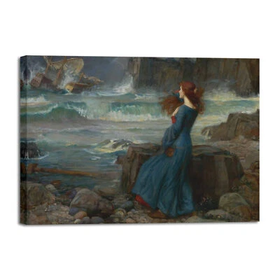 Canvas Wall Art Miranda The Tempest 1916 by John William Waterhouse Classic Art - Image 1 of 4