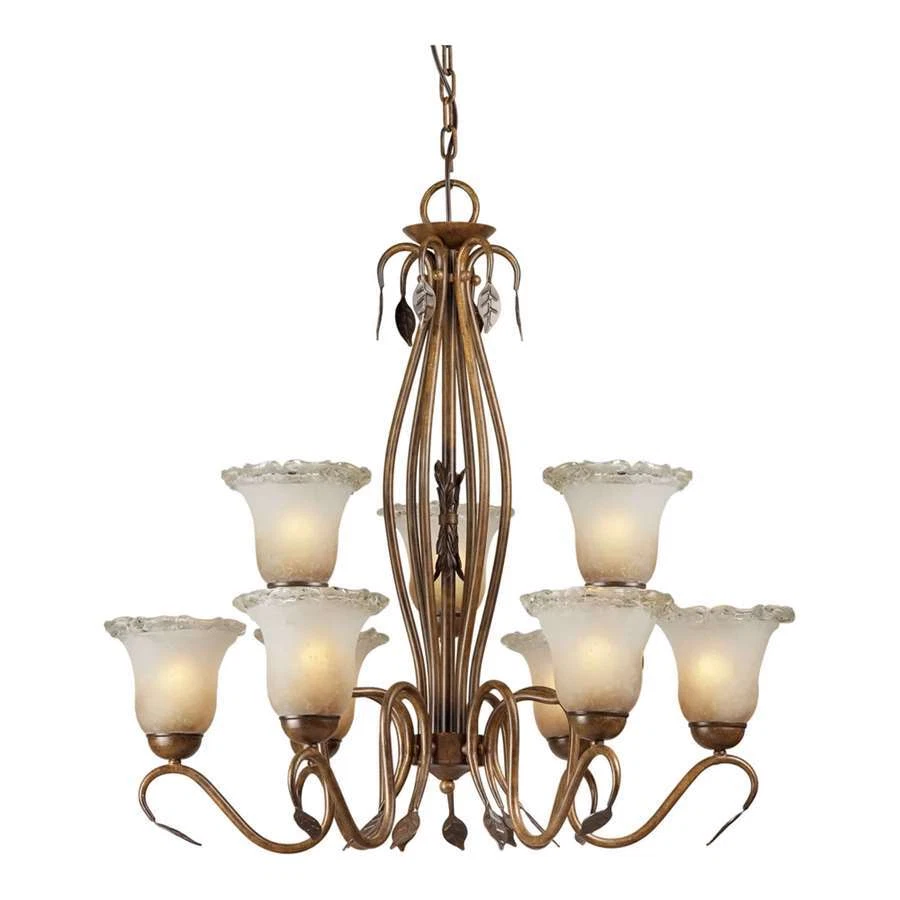 Lámpara de araña Forte Lighting 3+6 luces en Siena rústica - 2420-09-41 Foto 1 de 1