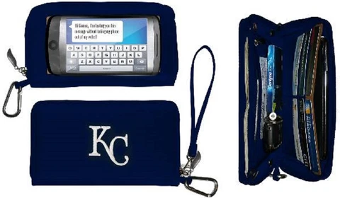 New Touch Screen  Smart Phone Wallet  MLB Licensed KANSAS CITY ROYALS Large Blue Cover