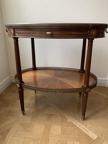 19th Century Late French Rosewood Tea serving Table with ormolu glass Tra Cover