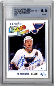 2015-16 Upper Deck Buybacks - 2010-11 O-Pee-Chee #576 Al MacInnis AUTO 3/4