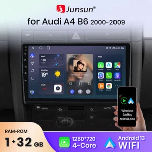 Android 13 Radio Carplay Stereo Sat Nav GPS BT DAB+ For Audi A4 B6 B7 2000-2009 - Picture 1 of 18
