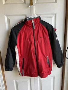 RARE Boys Vintage Y2K Nike Full Zip Nylon /Fleece Hooded Jacket Reversible Sz Sm - Picture 1 of 9