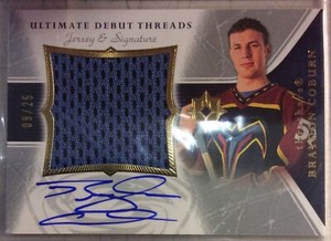 05-06 Ultimate Collection Braydon Coburn Ultimate Debut Threads RC Auto #9/25