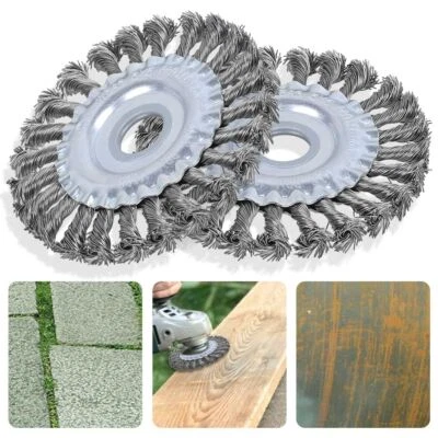 2X Drahtbürste Für Flex, Winkelschleifer Ø125mm X 22,2mm Gezopft Scheibenbürste - Bild 1 von 4