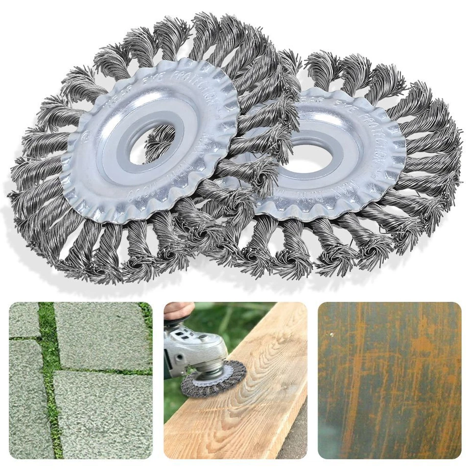 2X Drahtbürste Für Flex, Winkelschleifer Ø125mm X 22,2mm Gezopft Scheibenbürste - Bild 1 von 4