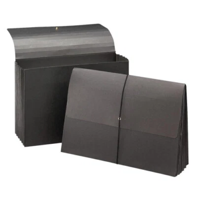Box of 10 Smead Expanding Black Wallet 5 1/4" Expansion 10" x 15" Extrawide File - Image 1 of 3