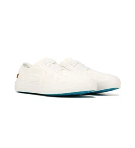 Blowfish Malibu Women's Marley Fashion Sneaker White Color Washed Canvas A15-8 - Picture 1 of 4