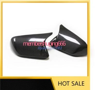 Tapas de cubierta de espejos retrovisores laterales de fibra de carbono real para Ford Mustang 2015-2020 Foto 1 de 4