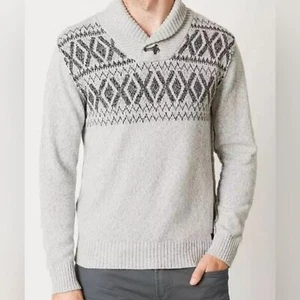 OUTPOST MAKERS, Buckle Men's Geometric Henley Sweater, White Heather Size XL NWT - Picture 1 of 8