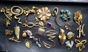 Vintage Gold und Silber Broschen Anstecknadeln Konvolut 25 Broschen's insgesamt - Bild 1 von 24