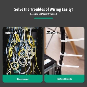 1000/2000Pcs 60/80MM Cable Tie Self-locking Nylon Wire Wrap Zip for Arrange Wire - Imagen 1 de 21