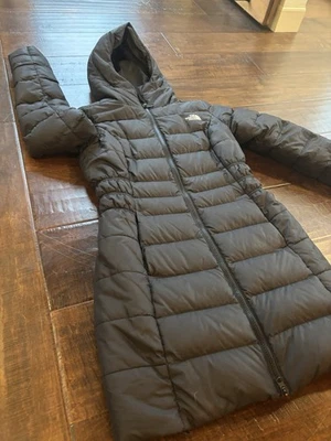 Jaqueta de inverno The North Face feminina média Parka 550-down com capuz preta $250 XS - Imagem 1 de 4
