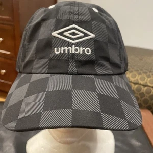 Umbro Men's Adjustable Checkered Dad Cap, Black/White, One Size Fits Most - Picture 1 of 5