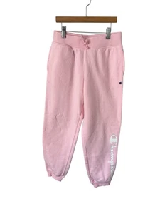 Champion Girl’s Light Pink Sweatpants Size L Athletic Logo Drawstring - Picture 1 of 6