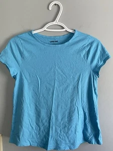 Lands’ End Girls Large 14+ Short Sleeve T Shirt Solid Turquoise 100% Cotton - Picture 1 of 3