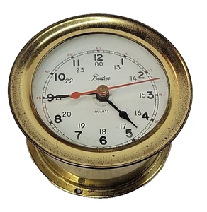 VINTAGE Chelsea Boston Quartz Brass Ships Clock Mariner Nautical USA Not Working - Picture 1 of 4