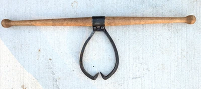 WI Barn Antique Vintage Two 2 Man Log Carrier  42" NEW AMISH MADE HANDLE  G - Image 1 of 4