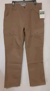 Pantalones de manguera contra incendios Duluth Trading Work Flex, tostados para hombre talla 36 × 32 nuevos con etiquetas - Imagen 1 de 9