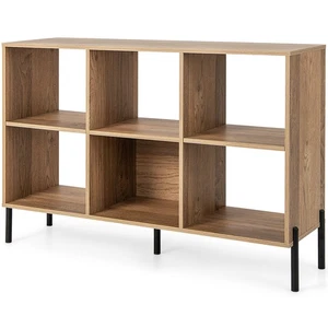 Bedroom 6 Cube Storage Shelf Organizer Bookcase Square Cubby Cabinet Natural - Picture 1 of 8