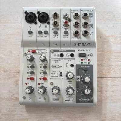 YAMAHA AG06 AG06MK2 Digital Mixer White Used from Japan Authentic Good Condition - Image 1 of 3