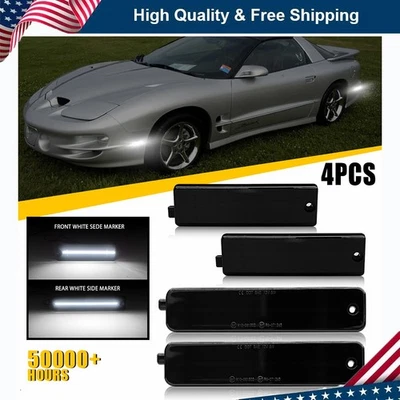 Juego de 4 luces de señalización lateral LED blancas completas para Pontiac Firebird 1998-2002 Foto 1 de 4