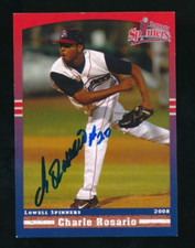 2008 Lowell Spinners Grandstand #34 Charle Rosario signed auto autograph tough