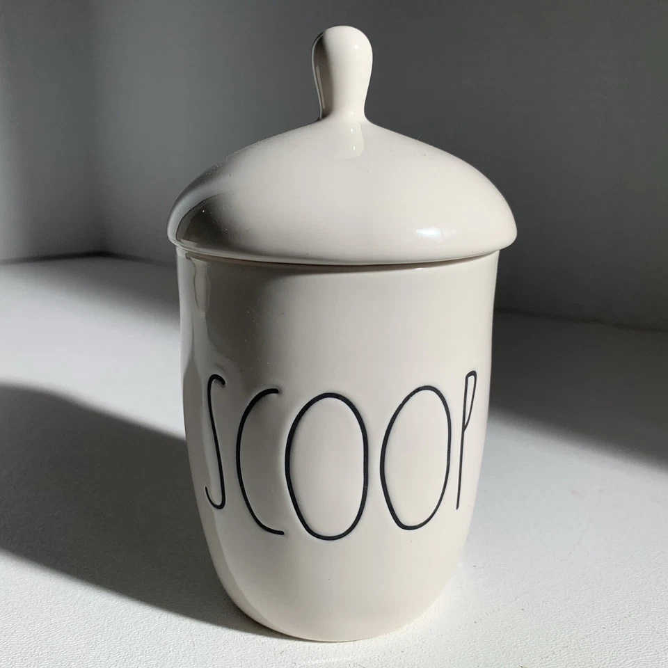 White Modern Ceramic Sugar Bowl Scoop - Image 1 of 4