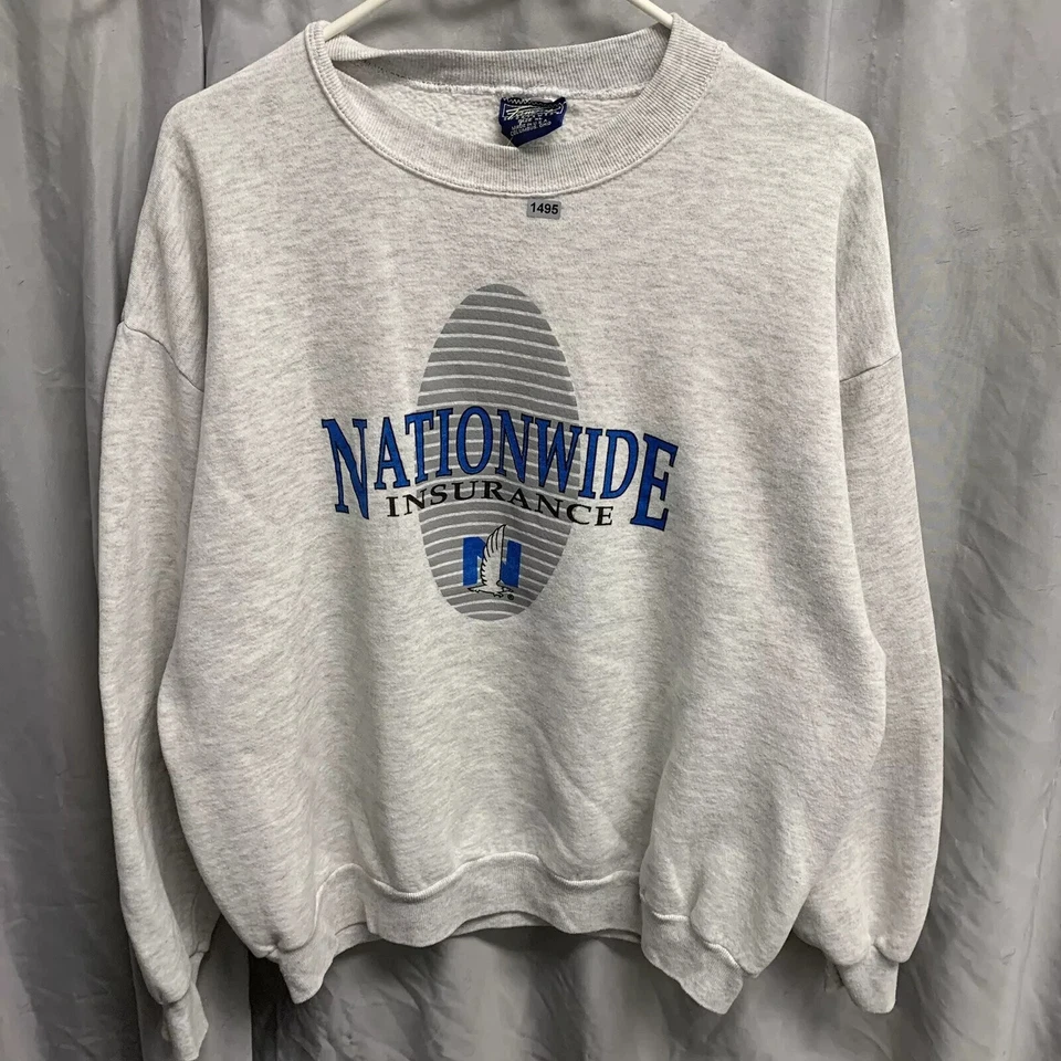 Nationwide Insurance 毛衣成人特大号灰色长袖图案男式 — 第 1/4 张图片