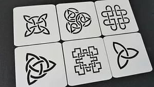 Set di 6 pz modello celtico stencil Mylar riutilizzabili nodi celtici simboli - Foto 1 di 3