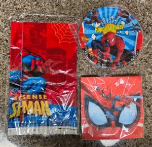 Spider-Man Marvel Birthday Party Set For 20 Plates Napkins Tablecloth 41 Pieces - Picture 1 of 1
