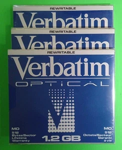 Verbatim 5,25 Zoll wiederbeschreibbare optische Festplatte 1,2 GB (A281, A282). - Bild 1 von 2