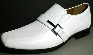 NEW Dexter Memory Foam Comfort ZEKE size 7 white slip on textured top dress shoe - Picture 1 of 6
