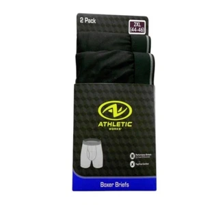 Athletic Works Boxer Briefs Mens 2XL Black 1 Two-Pair Pack Polyester Underwear - Bild 1 von 8