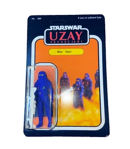 STAR WARS VINTAGE BLUE STAR UZAY REPRODUCTION TURKISH BOOTLEG BLUE STORMTROOPER - Picture 1 of 7