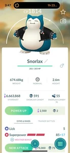 Pokémon Go | NON SHINY Snorlax wearing a studded jacket - Picture 1 of 2