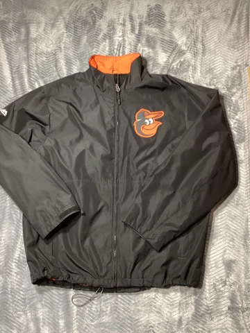 Mens (Adult) MLB Majestic Baltimore Orioles Black Full Zip Jacket Large Cover