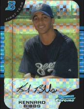 2005 (BREWERS) Bowman Chrome X-Fractors #329 Kennard Bibbs /225